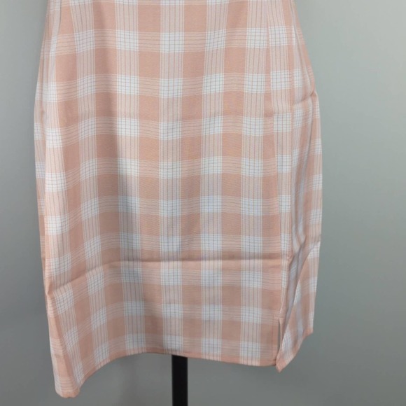 NWT | BP. Square Neck Strappy Coral & White Gingham Dress - Picture 4 of 11